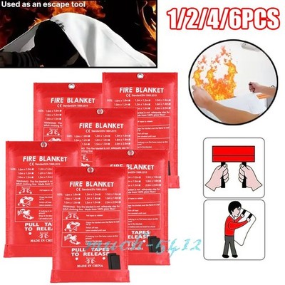 LARGE FIRE BLANKET Fiberglass Emergency Home Retardant Prepared 59''x59''