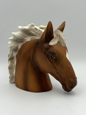 Vintage Horse Head Planter Vase Palomino Horse Japan MCM Equestrian INARCO