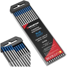 TIG Tungsten, TIG Welding Tungsten Electrode Blue 2 Lanthanated 10-Pack 1/8"...