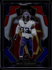2022 Panini Select Red and Blue Prizm Die Cut #165 Brian Asamoah II Vikings RC