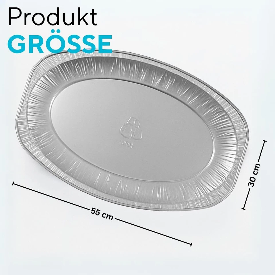 Enpack Alu Servierplatte 55x30 cm - optimal für Buffet Party - Grillplatten oval - Bild 2 von 4