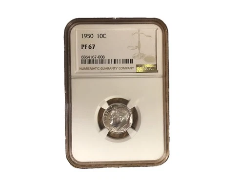 roosevelt silver dime NGC PR67.  Gem Proof With Light Cameo