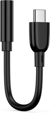 USB C to 3.5mm Audio Headphone Adapter for Galaxy S26 S25 Edge Black