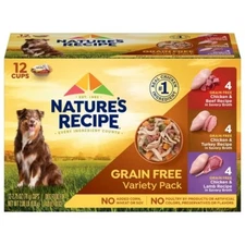 Nature's Recipe Grain-Free Chicken, Beef, Turkey & Lamb Wet Dog Food-2.75oz/12ct