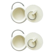 4PCS White Rubber Drain Stopper Fits 1 Inch to 1-1/8 Inch Opening, Universal ...