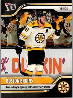 BOSTON BRUINS #6 EARN VICTORY ON 100th SEASON 2023-24 TOPPS NOW NHL STICKER