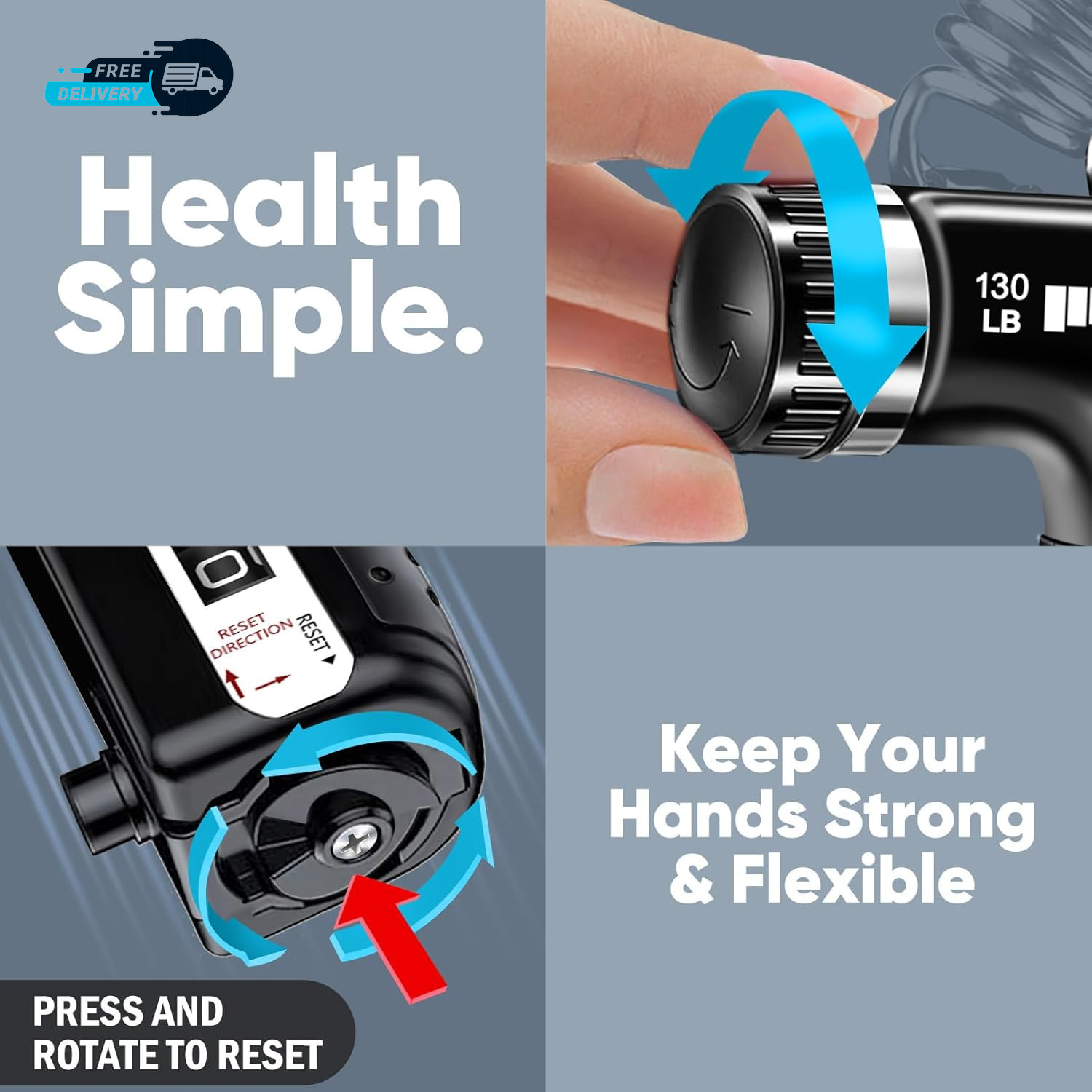 Grip Strength Trainer Kit (2 Pack), Forearm Strengthener, Hand Grip Gripper