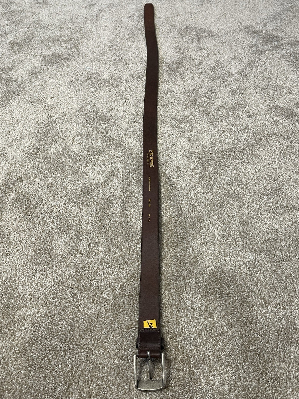 Browning Basic Buckmark Brown Leather Belt Size 44 - image 10