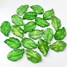 30pcs Glass Leaf Beads Leaf Shape Spacer Crystal Beads for Jewelry Making DIY...