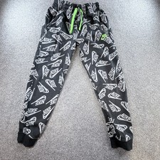 NIKE Swoosh Logo All Over Print Printed Fleece Lined Joggers Sweatpants Youth M