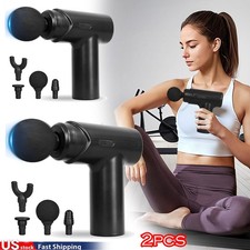 2x Massage Gun Percussion 4 Heads Massager Deep Tissue Muscle Vibrating Relaxing