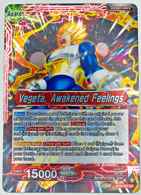 Vegeta Awakened Feelings BT24-001 Leader Foil Dragon Ball Super Card Game | NM