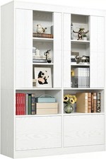 Bookshelves and Bookcases with Doors 71 Inch Tall Bookshelf with Storage Book