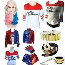 Dame Karneval Harley Quinn Cosplay Kostüm Set Suicide Squad Jacket Outfit Suit !