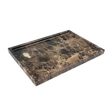 Natural Marble Tray for Bathroom Countertop Marble Stone Tray for Dark Brown