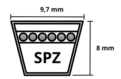 KEILRIEMEN SWR | SPZ487 - SPZ3900 | 9,7 x 8 mm Keilriemen | DIN7753/1