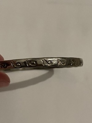 Vintage Silver Color Bangle Bracelet From Mexico 