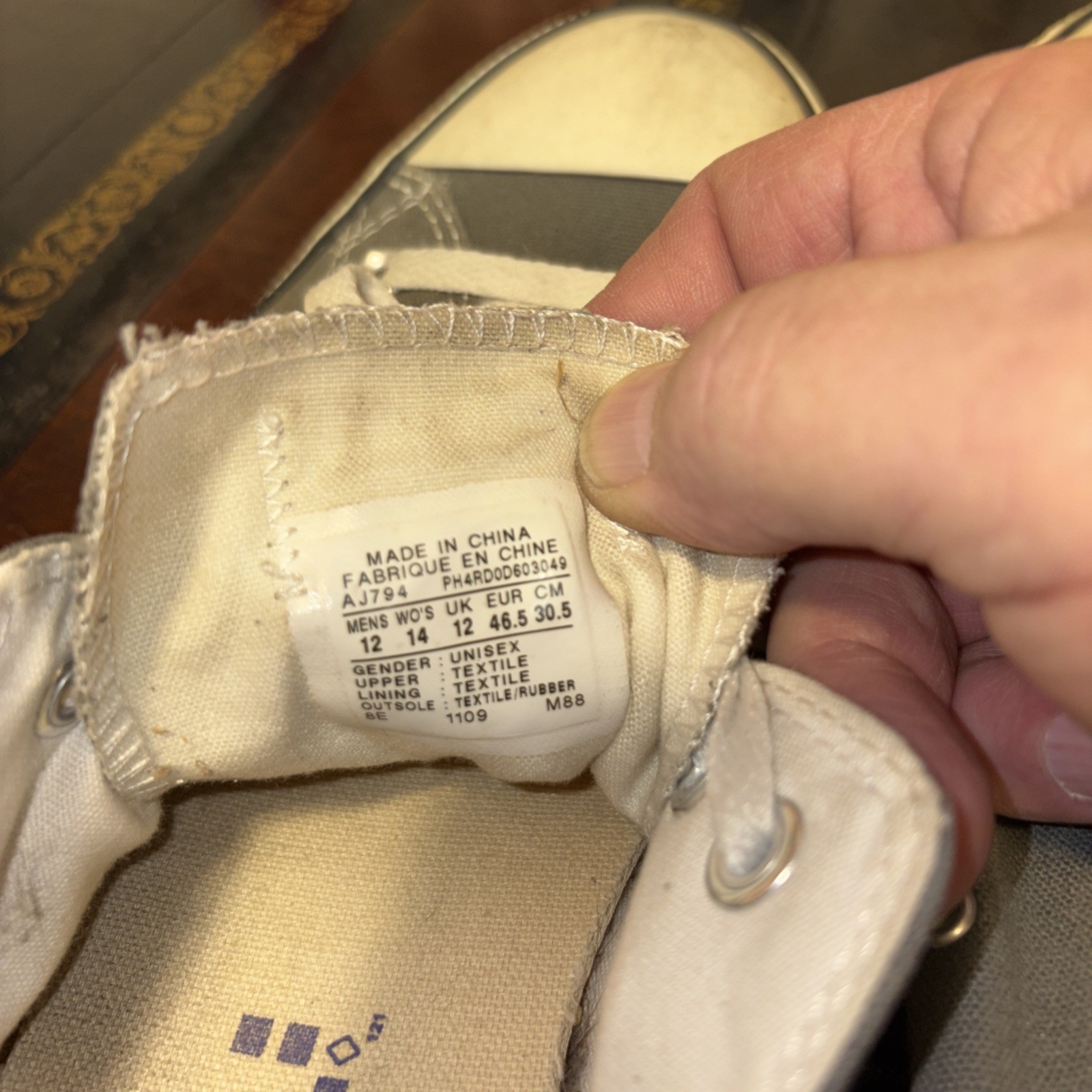 Convers Chuck Taylor All Star Men’s 12 Light Gray Sneakers Low Top thumbnail 4