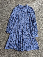M&S Collection Shirt Dress Size 6 Regular Blue Black Leopard Print