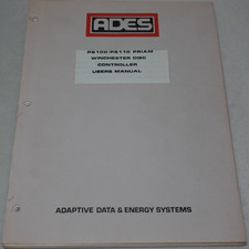 ADES PS100/PS110 Priam Winchester Disc Controller Vintage Computer User's Manual