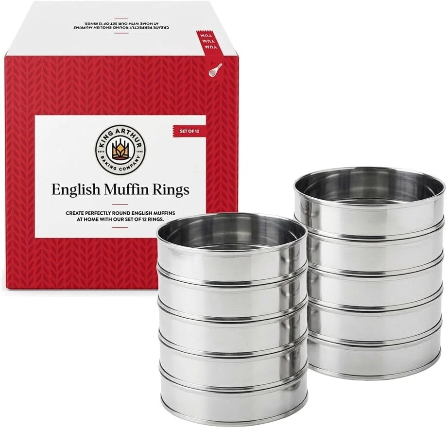 Baking Company English Muffin Rings, Stainless Steel, Round Set Of 12 For Cookin