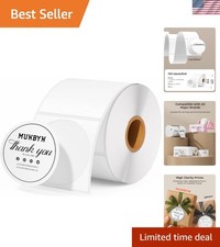 2 Inch Circle Thermal Sticker Labels, Self-Adhesive Round Direct Thermal Labe...