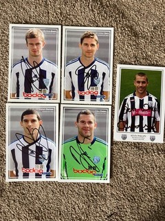 5 hand signed photographs of West Bromwich Albion footballers