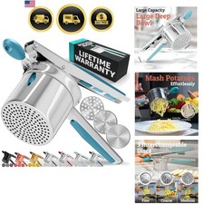 Large 15oz Potato Ricer With 3 Discs, Heavy Duty Stainless Steel Potato Ricer...