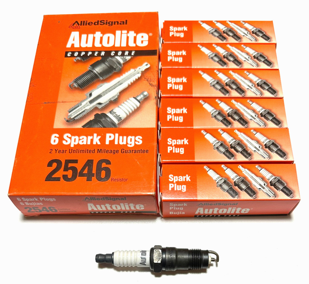 Set of 6 NOS Autolite Spark Plugs 2546 Made in USA