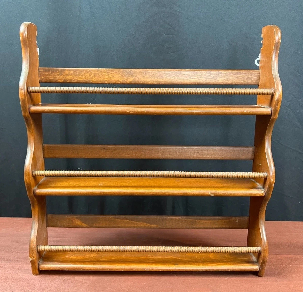 Vintage Wall Mount 3 Shelf Wooden Spice Rack