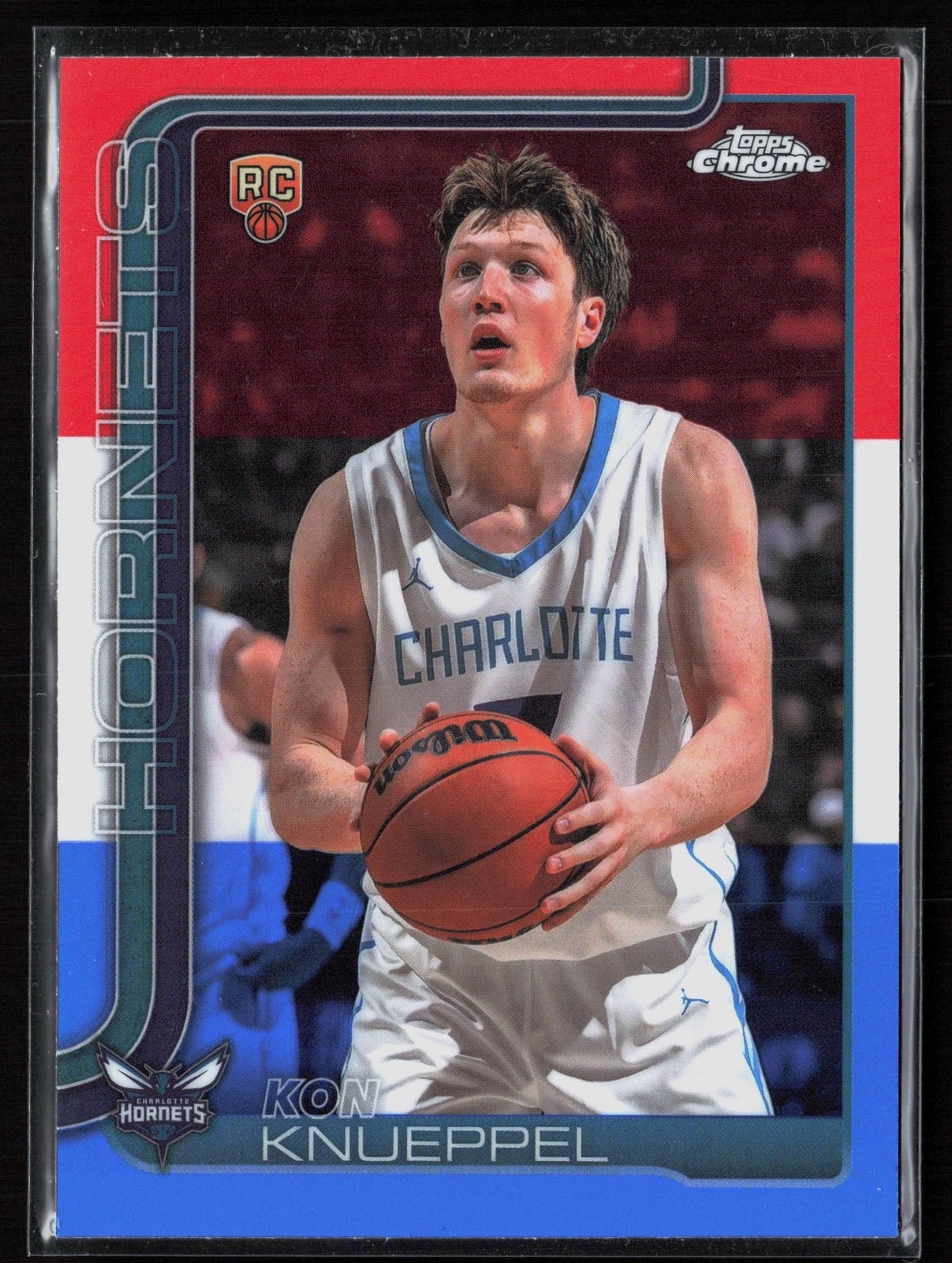 2025-26 Topps Chrome #254 Kon Knueppel Red White and Blue Refractor
