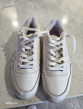 Reebok Men  s Leather Sneaker Lace Up Low Top White/Purple US 8 FRC0092429