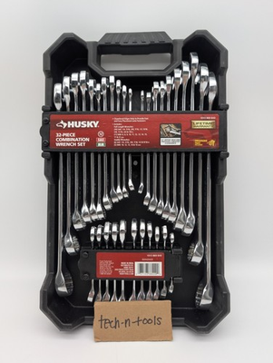 #ad Husky 32 Piece Combination Wrench Set amp; Organizer SAE amp; MM $49.99