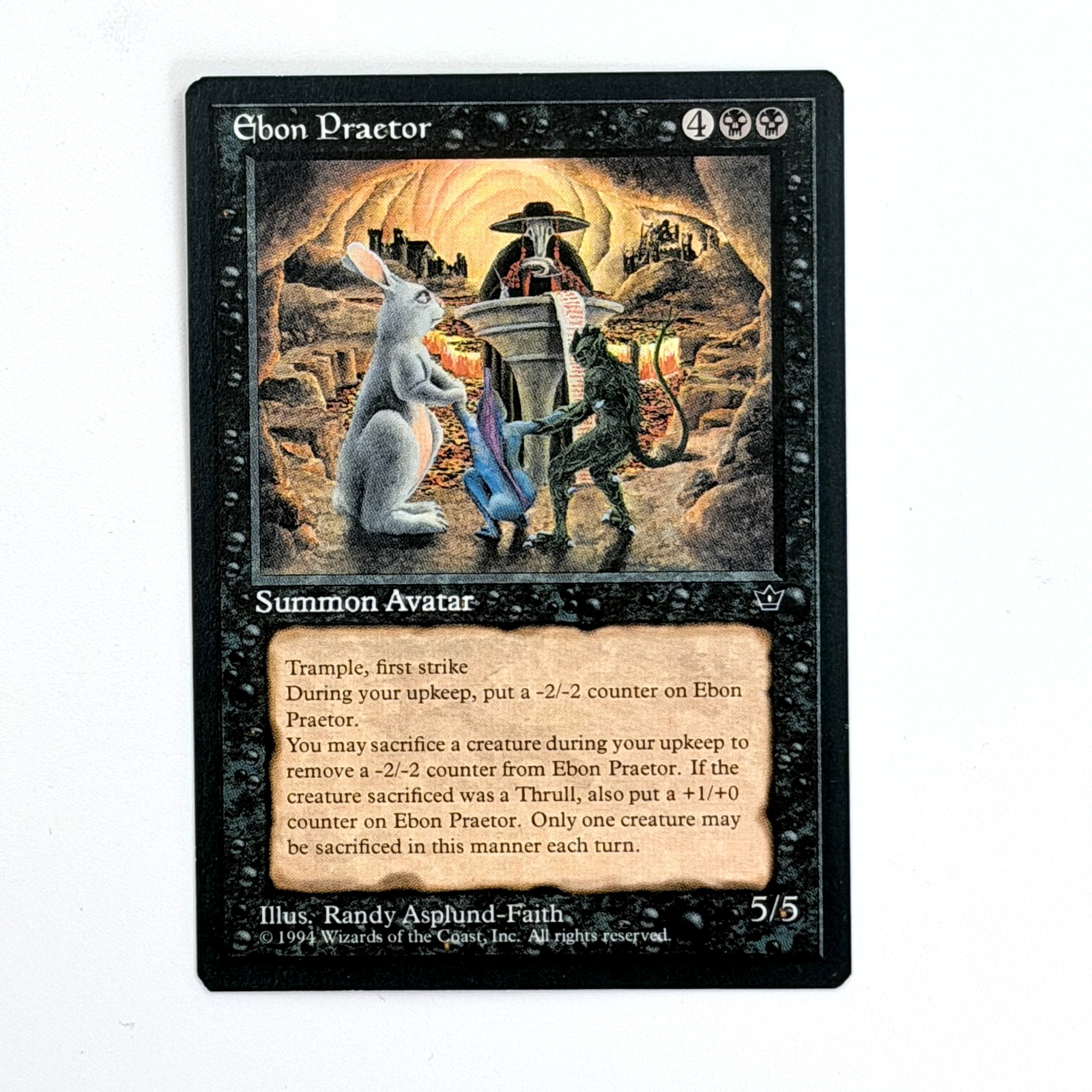 MTG Ebon Praetor Fallen Empires Rare Black Avatar NM 1994 Magic Gathering