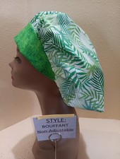 Tropical Greenery Women's Bouffant Surgical Scrub Hat/Cap Handmade