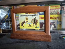 Vintage Aquarium 1980's TetraMin Fish Food Advertising Sticker Framed Tabletop 