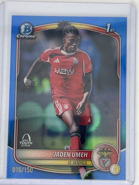 2026 Topps Chrome UEFA Jaden Umeh Bowman UEFA Youth League Blue Refractor #/150