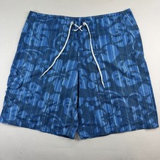 Columbia Omni Shade Mens 40W 10" Board Shorts Blue Floral Hibiscus Hawaiian