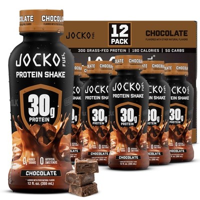 Jocko Mölk 30g Grass Fed Protein Shakes   No Added 12 Fl Oz (Pack of 12)