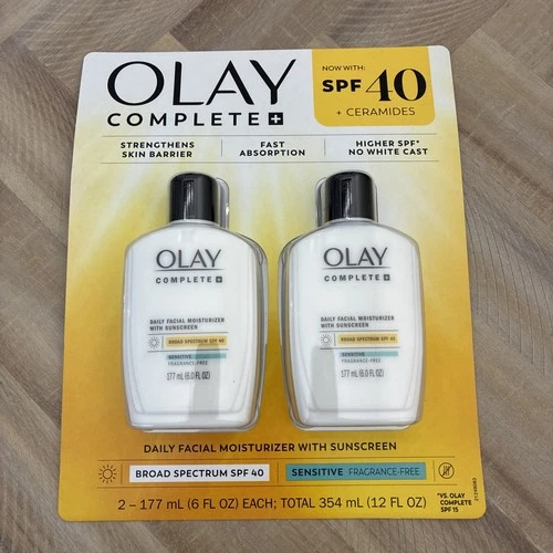 NEW Olay Complete+ Moisturizer with SPF 40 Sensitive 6 fl oz, 2-pack Exp 5-27
