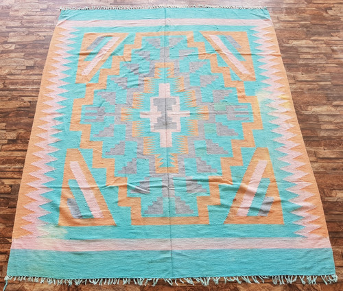 Vintage Handmade Traditional Lovely geometric Kilim Floor Rug Carpet 190x161 cm