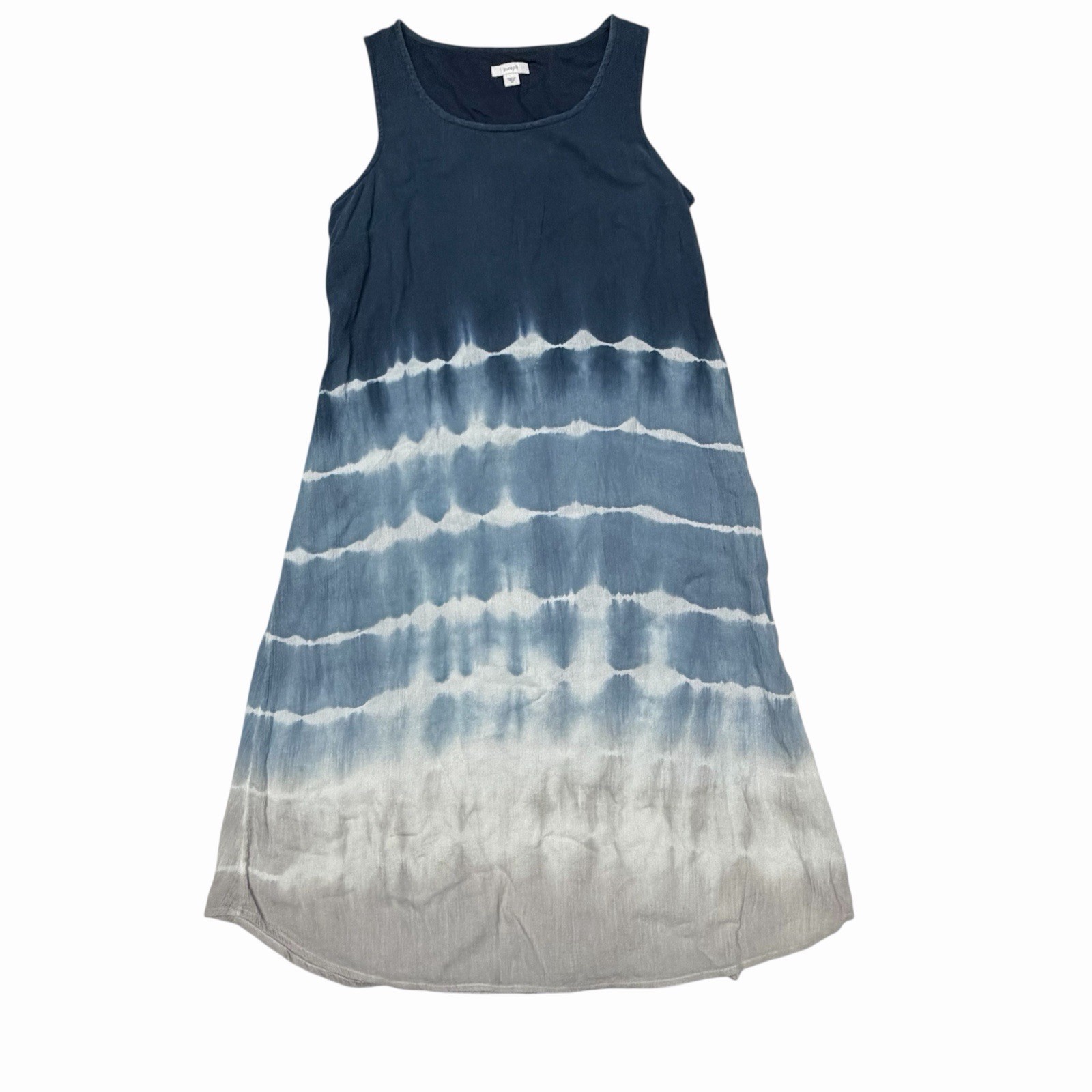 Pure J Jill Dress Womens Gauze Tie Dye Dip Dye Ombre Blue Crinkle Sleeveless XS