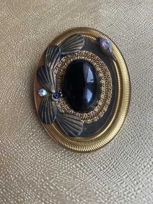 MARENA Vintage Brosche Anhänger 6 cm Goldton!.)