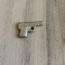 Arcade Toys Cast Iron Nickel Plate Colt Pistol Gun Prize Charm Cracker Jack