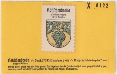 Reklamemarke Wappen von Kötzschenbroda / Sachsen (K2207)