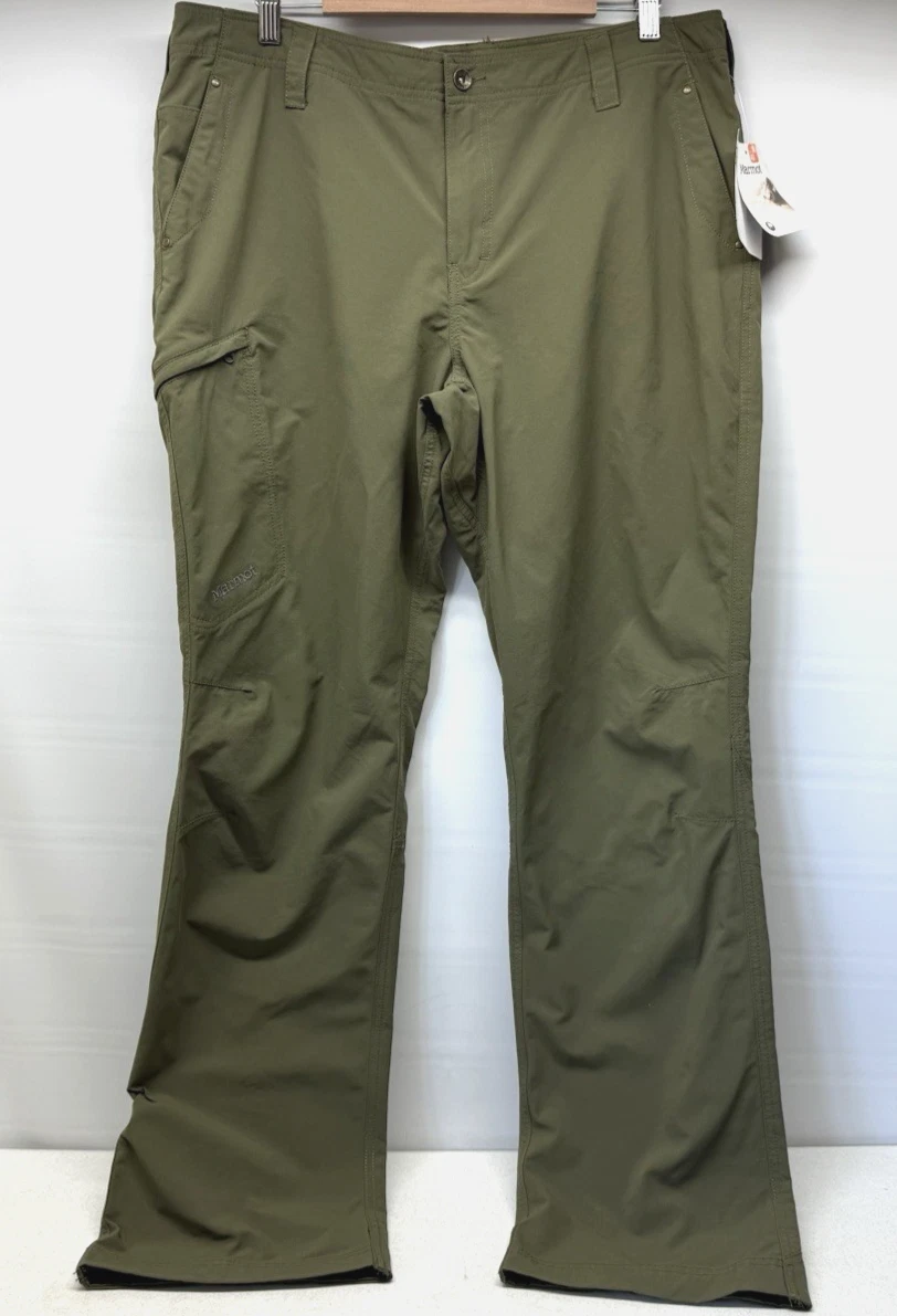 MARMOT Matthews Pant Mens 38 Olive Nylon Blend 40 UPF/ UV Outdoor Hiking Pants