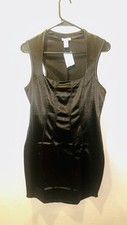 Black Satin Dress Size M -Body Shaping stretch.