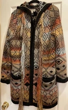 Idyllwind By Miranda Lambert XL Cardigan Southwest Fringe Cowgirl Wool Blend Geo