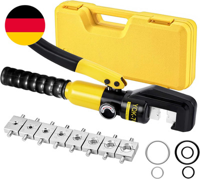 Solsop Hydraulische Crimpzange 4-70 Mm², Kabelschuh Presszange 100 Kn Mit 9 Crim