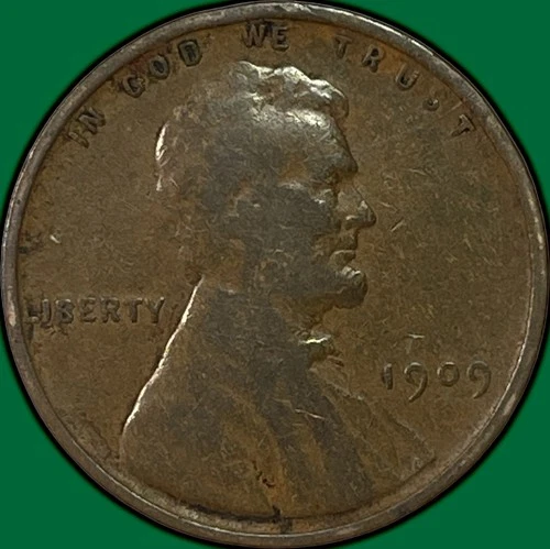 1909-VDB Lincoln Wheat Cent Fine F Coin #37508